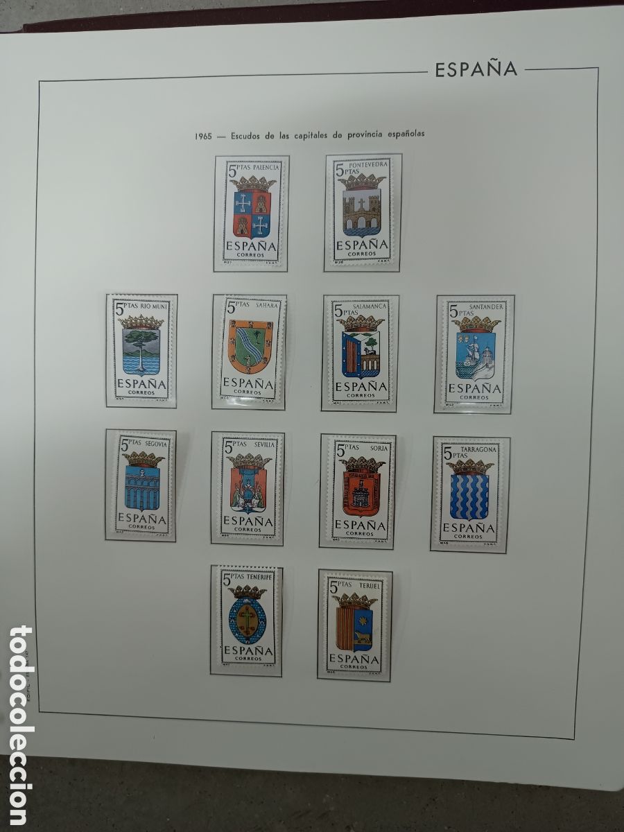 Sellos: A&Ntilde;O COMPLETO 1965 - SELLOS ESPA&Ntilde;A EN 7 HOJAS EDIFIL Y FILOESTUCHES MNH **