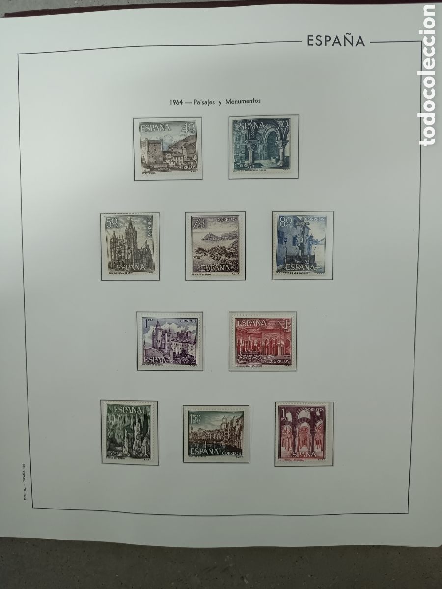 Sellos: A&Ntilde;O COMPLETO 1964 - SELLOS ESPA&Ntilde;A EN 8 HOJAS EDIFIL Y FILOESTUCHES MNH **