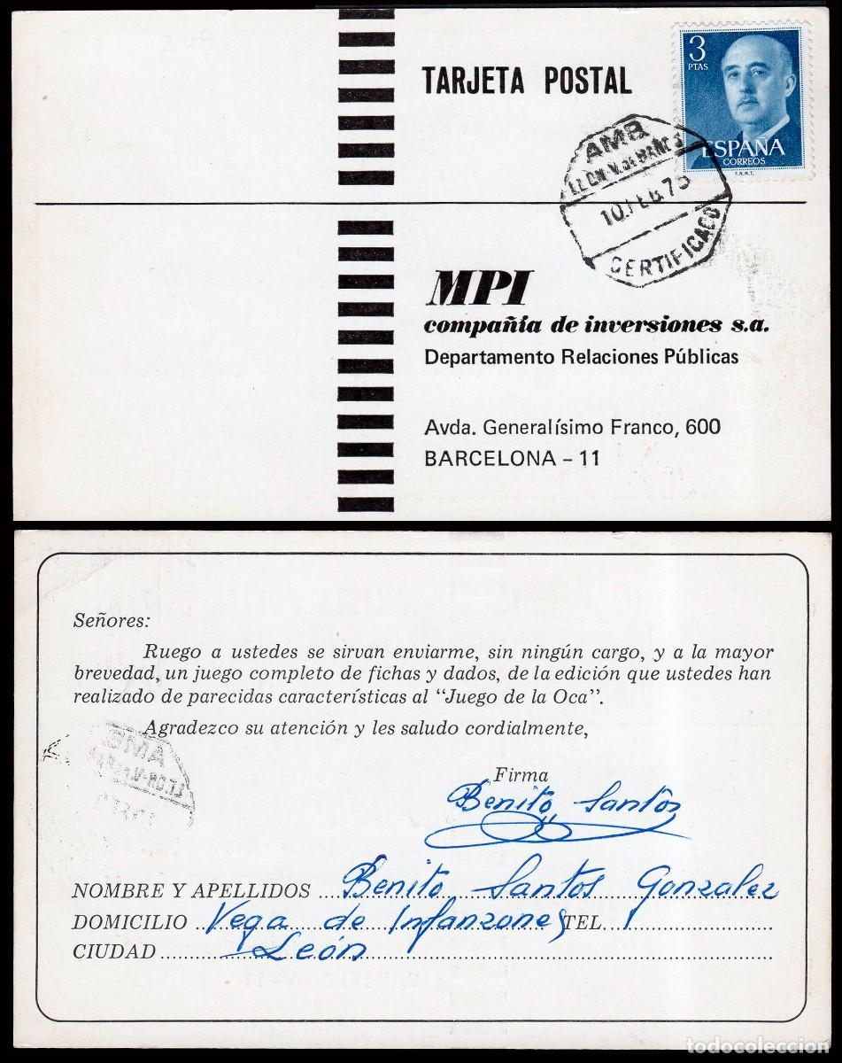 Sellos: Le&oacute;n - Edi o TP 1159 - Postal Mat &rdquo;AMB. V. de Ba&ntilde;os 10/02/75 - Certificado&rdquo;