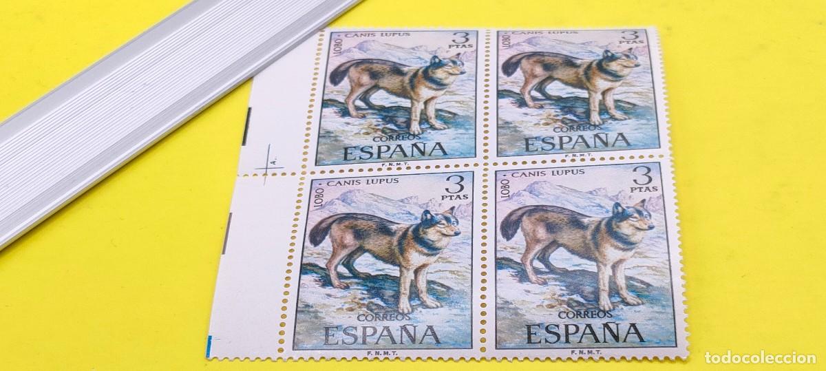 Sellos: Espa&ntilde;a 1972. Edifil 2104. Fauna hisp&aacute;nica. Lobo. Nuevos. Bloque de 4
