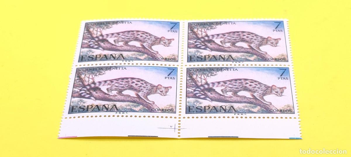 Sellos: Espa&ntilde;a 1972. Edifil 2106. Fauna hisp&aacute;nica. Gineta. Nuevos. Bloque de 4