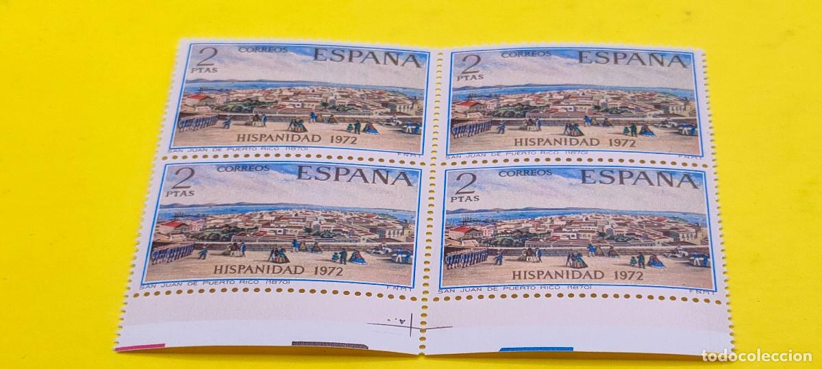 Sellos: Espa&ntilde;a 1972. Edifil 2108. Hispanidad. Vista de San Juan de Puerto Rico. Nuevos. Bloque de 4