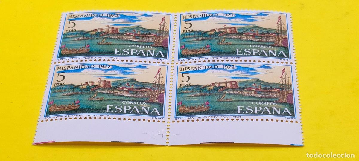 Sellos: Espa&ntilde;a 1972. Edifil 2109. Hispanidad. Vista de San Juan de Puerto Rico. Nuevos. Bloque de 4