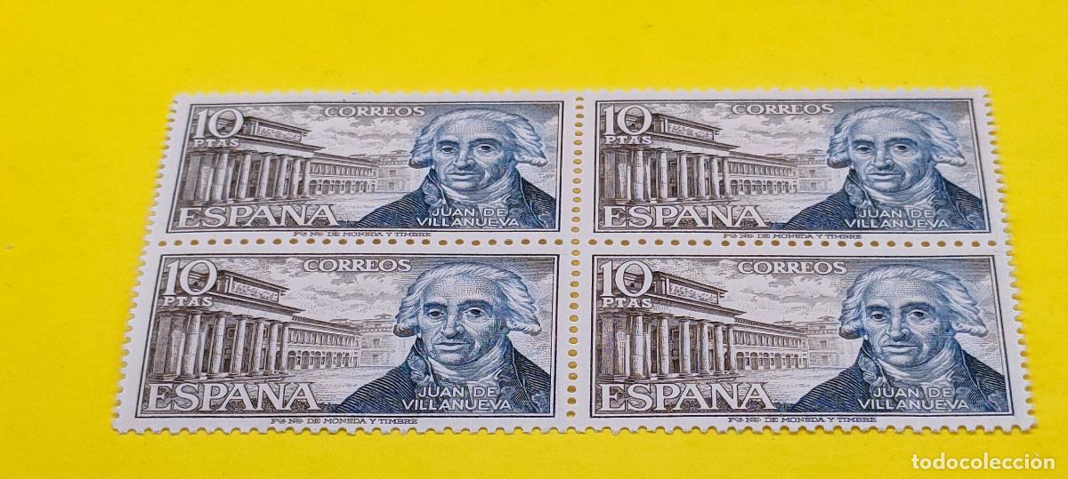 Sellos: Espa&ntilde;a 1973. Edifil 2118. Personajes espa&ntilde;oles. Juan de Villanueva. Nuevos. Bloque de 4