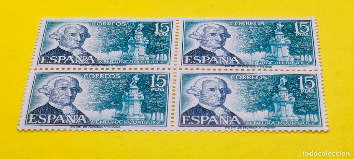 Sellos: Espa&ntilde;a 1973. Edifil 2119. Personajes espa&ntilde;oles. Ventura Rodr&iacute;guez. Nuevos. Bloque de 4