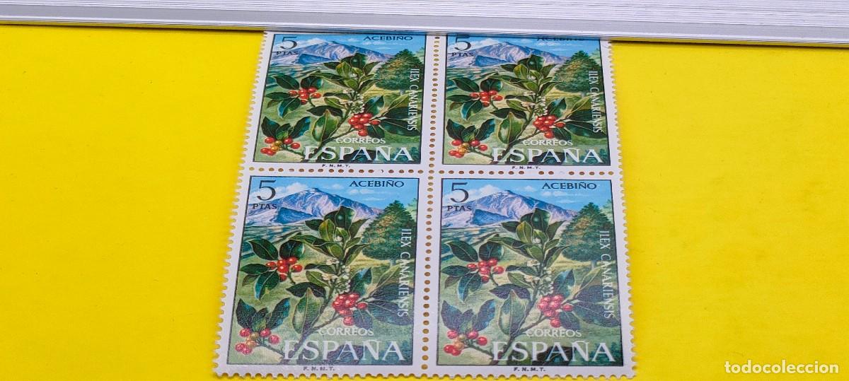 Sellos: Espa&ntilde;a 1973. Edifil 2123. Flora. Acebi&ntilde;o. Nuevos. Bloque de 4