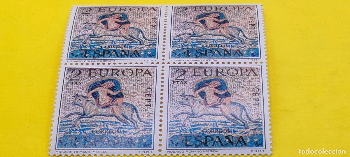 Sellos: Espa&ntilde;a 1973. Edifil 2125. Europa CEPT. Rapto de Europa. Mosaico M&eacute;rida. Nuevos. Bloque de 4