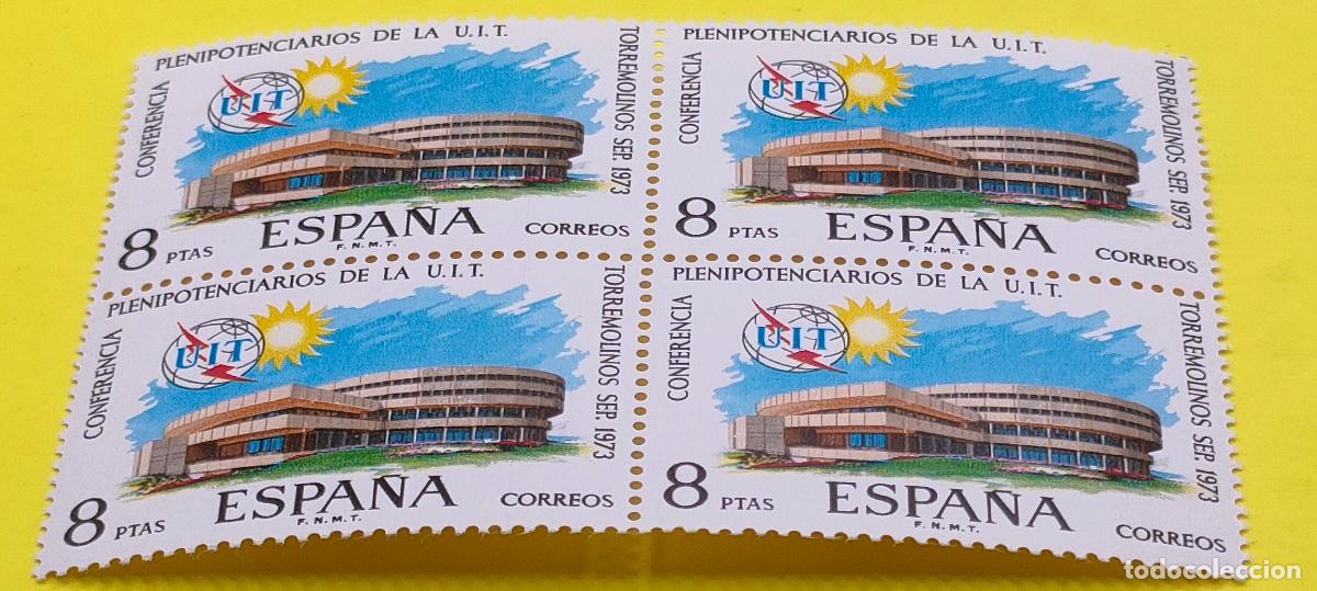 Sellos: Espa&ntilde;a 1973. Edifil 2145. Conf. de Plenipotenciarios de la U.I.T. Torremolinos. Nuevos. Bloque de 4