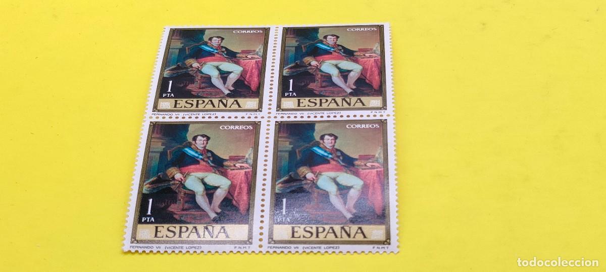Sellos: Espa&ntilde;a 1973. Edifil 2146. Vicente L&oacute;pez Porta&ntilde;a. Fernando VII. Nuevos. Bloque de 4