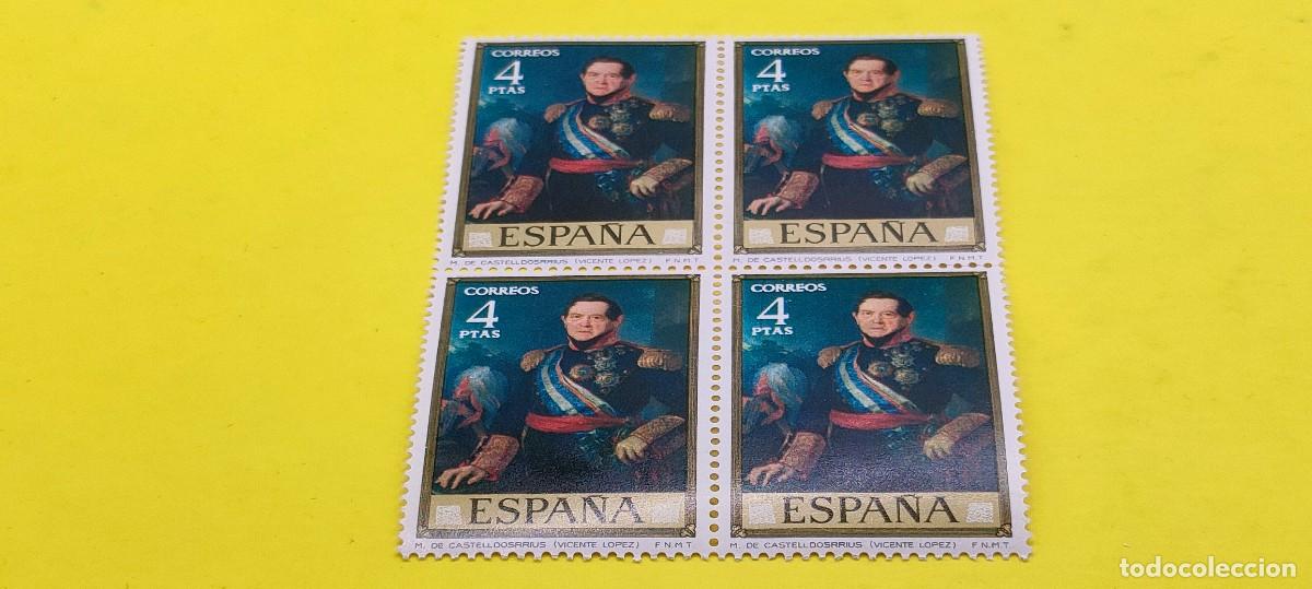 Sellos: Espa&ntilde;a 1973. Edifil 2149. Vicente L&oacute;pez Porta&ntilde;a. Marqu&eacute;s de Castelldosrius. Nuevos. Bloque de 4