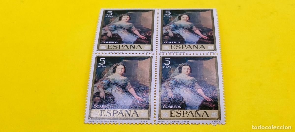 Sellos: Espa&ntilde;a 1973. Edifil 2150. Vicente L&oacute;pez Porta&ntilde;a. Isabel II. Nuevos. Bloque de 4