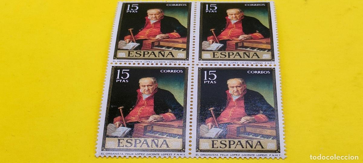 Sellos: Espa&ntilde;a 1973. Edifil 2153. Vicente L&oacute;pez Porta&ntilde;a. Organista F&eacute;lix L&oacute;pez. Nuevos. Bloque de 4