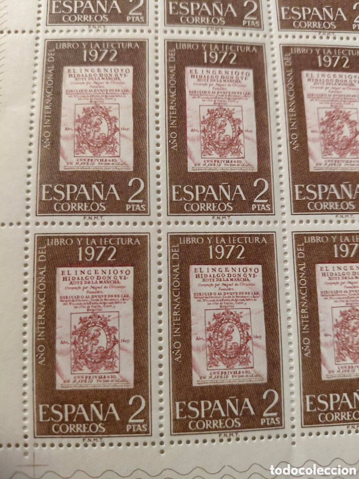 Sellos: Pliego 25x2 ptas a&ntilde;o internacional del libro 1972 - Foto 3