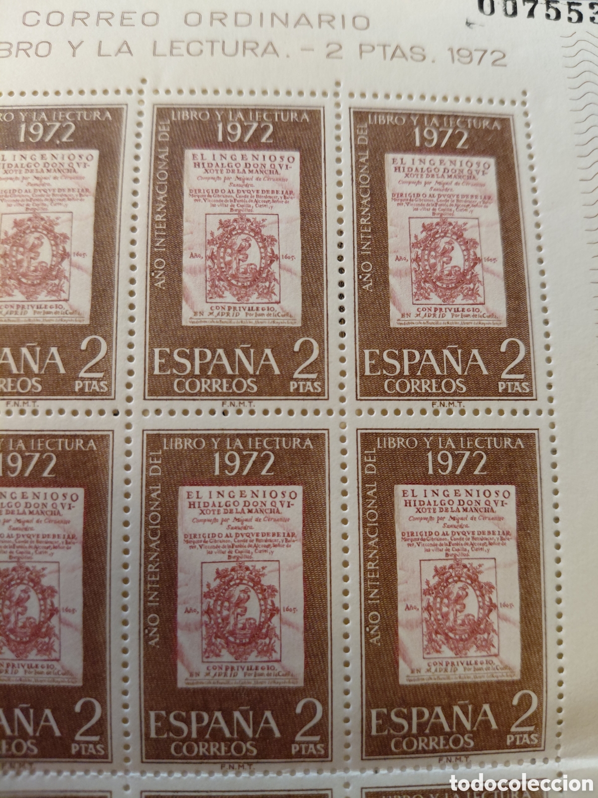 Sellos: Pliego 25x2 ptas a&ntilde;o internacional del libro 1972 - Foto 5