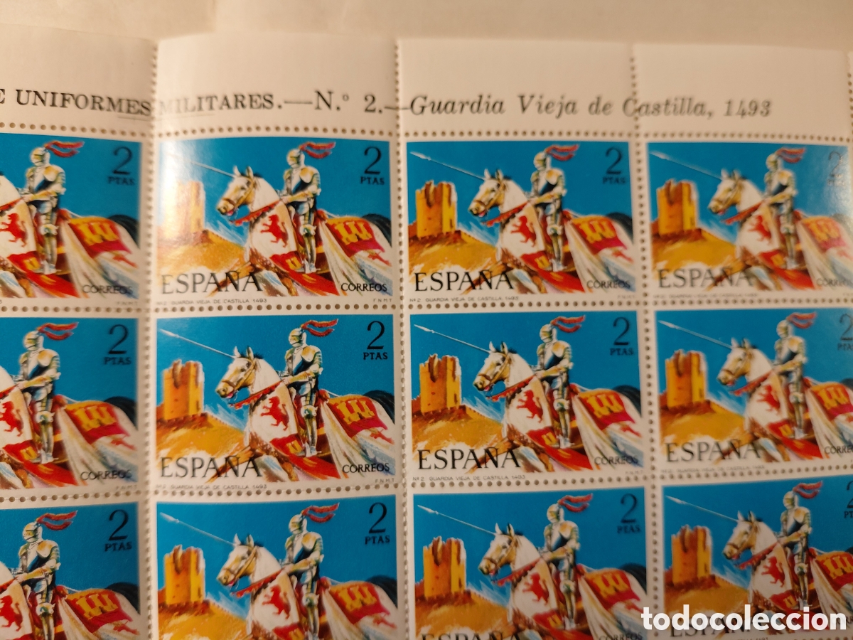 Sellos: Pliego 80x2 pts Guardia vieja de Castilla 1973