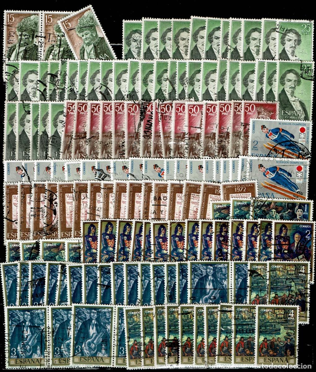 Sellos: SELECCI&Oacute;N DE 35 SELLOS USADOS DEL A&Ntilde;O 1972 DE ESPA&Ntilde;A