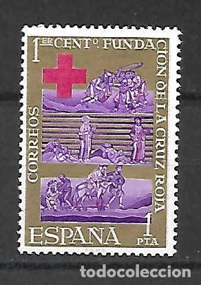 Sellos: CRUZ ROJA: 1er. Cent&ordm; de su Fundaci&oacute;n. Espa&ntilde;a, sello emit. 28-10-1963
