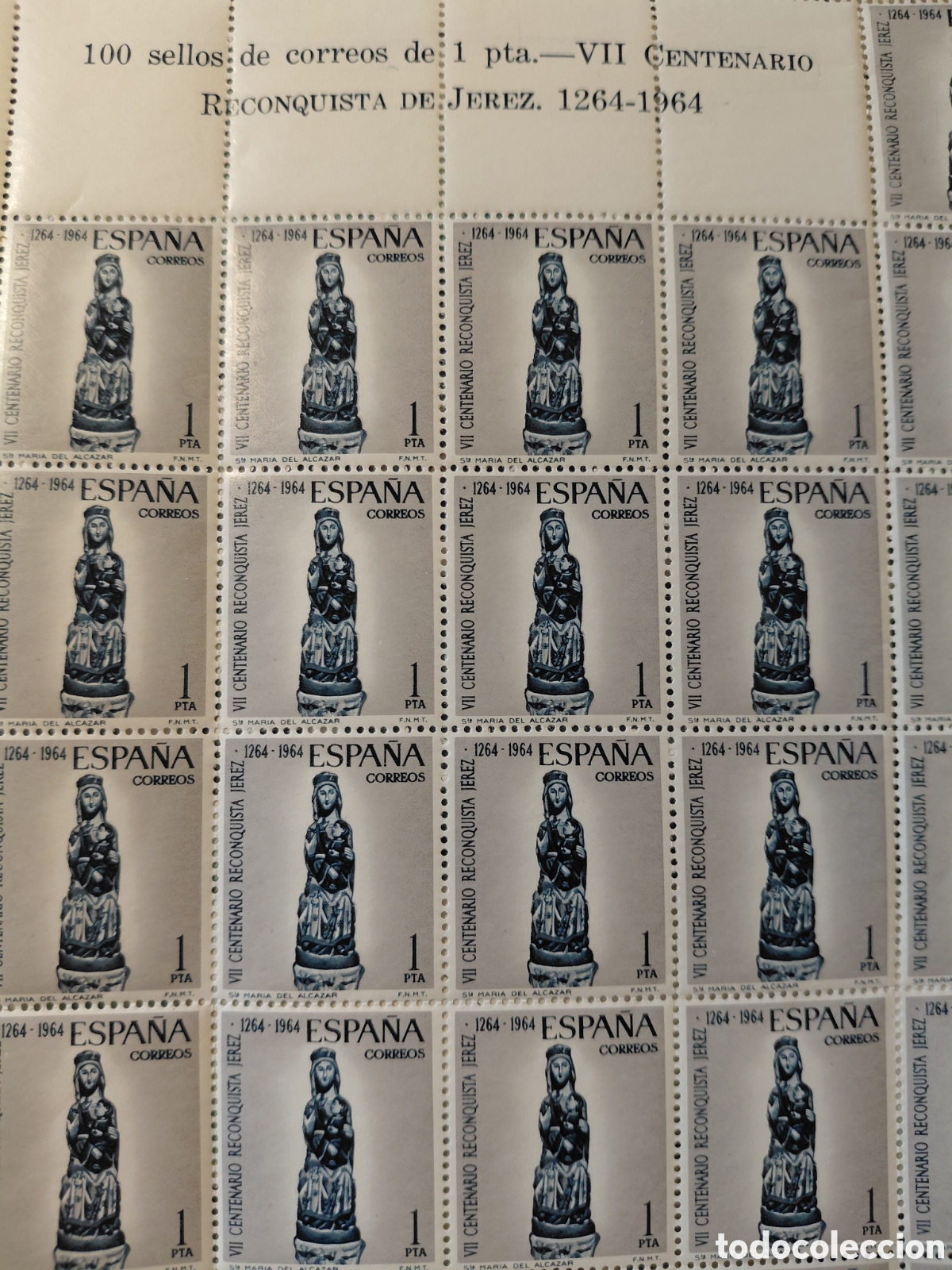 Sellos: Pliego 100x1 ptaVII reconquista de Jerez 1964