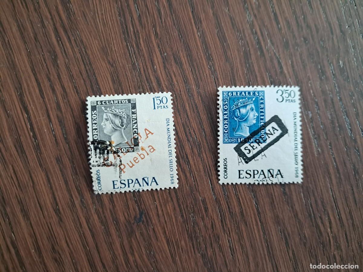 Sellos: ESPA&Ntilde;A,1969, D&Iacute;A MUNDIAL DEL SELLO, EDIFIL 1922-1923**, COMPLETA, SELLOS USADOS.