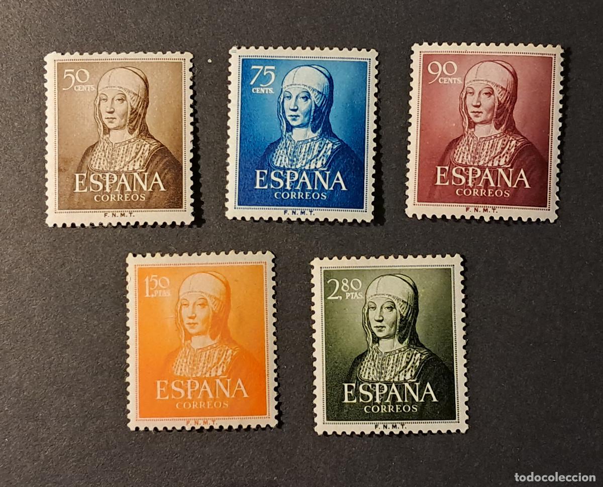 Sellos: Espa&ntilde;a 1951 Edifil 1092-1096 Isabel la Cat&oacute;lica. Nuevos, engomados y con charnela