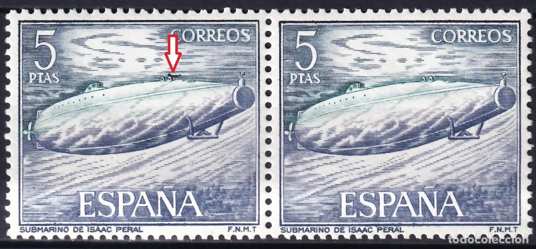 Sellos: ESPA&Ntilde;A, 1964 EDIFIL N&ordm; 1610+1610it. /**/, 1 pts, [Con ametralladora sobre cubierta.]