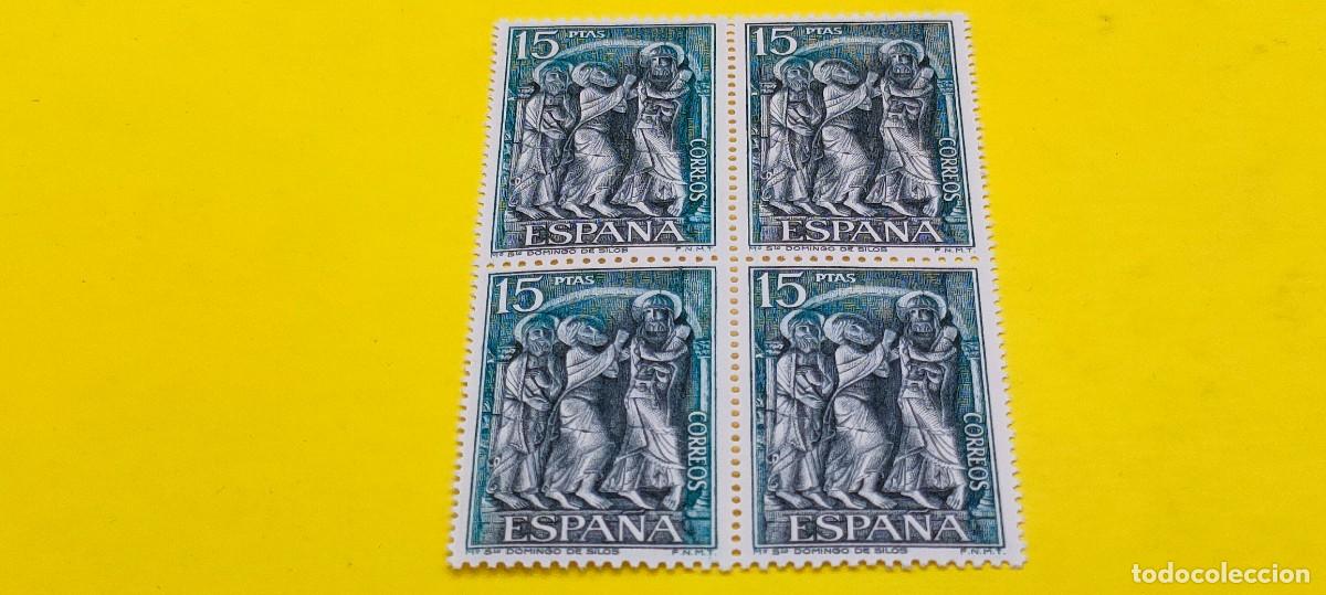 Sellos: Espa&ntilde;a 1973. Edifil 2161. Monasterio Santo Domingo de Silos. Bajorrelieve. Nuevos. Bloque de 4