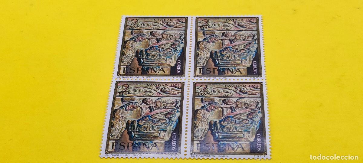 Sellos: Espa&ntilde;a 1973. Edifil 2162. Navidad. Nacimiento. Capitel Monasterio de Silos. Nuevos. Bloque de 4