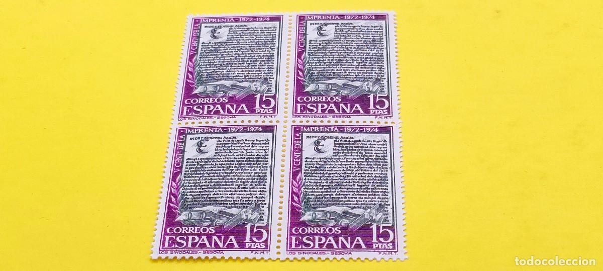 Sellos: Espa&ntilde;a 1973. Edifil 2166. V centenario de la imprenta. Los Sinodales. Segovia. Nuevos. Bloque de 4