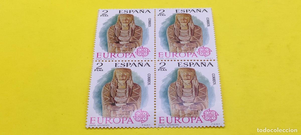 Sellos: Espa&ntilde;a 1974. Edifil 2177. Europa-CEPT. Dama Oferente, Cerro de los Santos. Nuevos. Bloque de 4