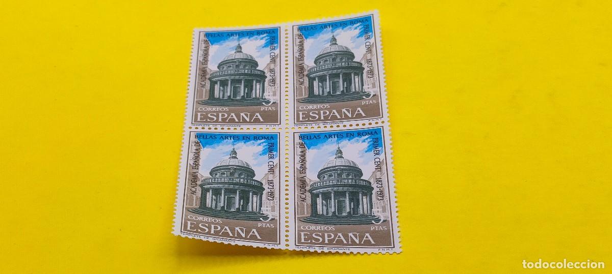 Sellos: Espa&ntilde;a 1974. Edifil 2183. I Centenario Academia Espa&ntilde;ola Bellas Artes en Roma. Nuevos. Bloque de 4