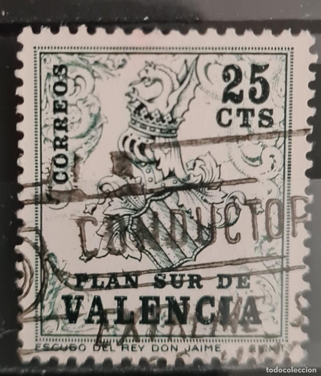 Selos: Sello usado de Espa&ntilde;a 1963: Sobretasa obligatoria para la ciudad de Valencia