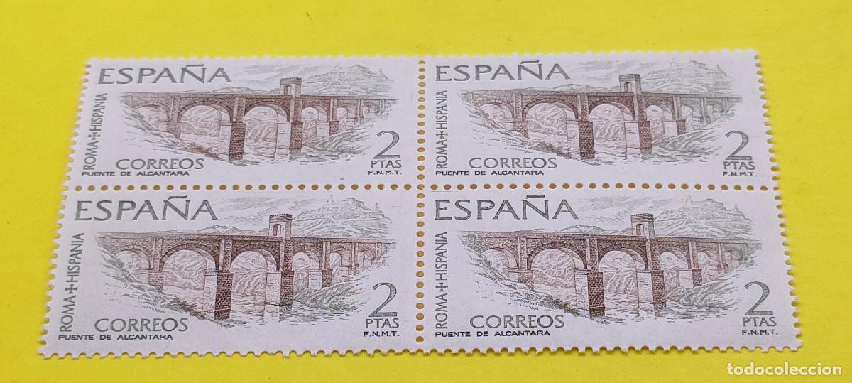Sellos: Espa&ntilde;a 1974. Edifil 2185. Roma-Hispania. Puente de Alc&aacute;ntara. Nuevos. Bloque de 4