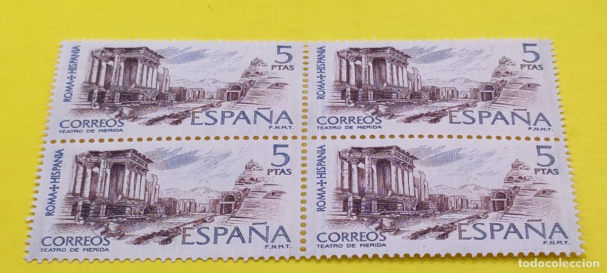 Sellos: Espa&ntilde;a 1974. Edifil 2188. Roma-Hispania. Teatro de M&eacute;rida. Nuevos. Bloque de 4
