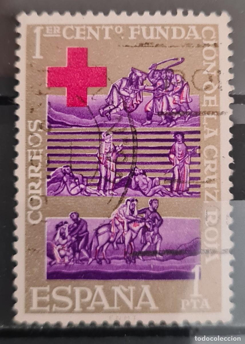 Selos: Sello usado de Espa&ntilde;a 1963: Centenario de la Cruz Roja Internacional