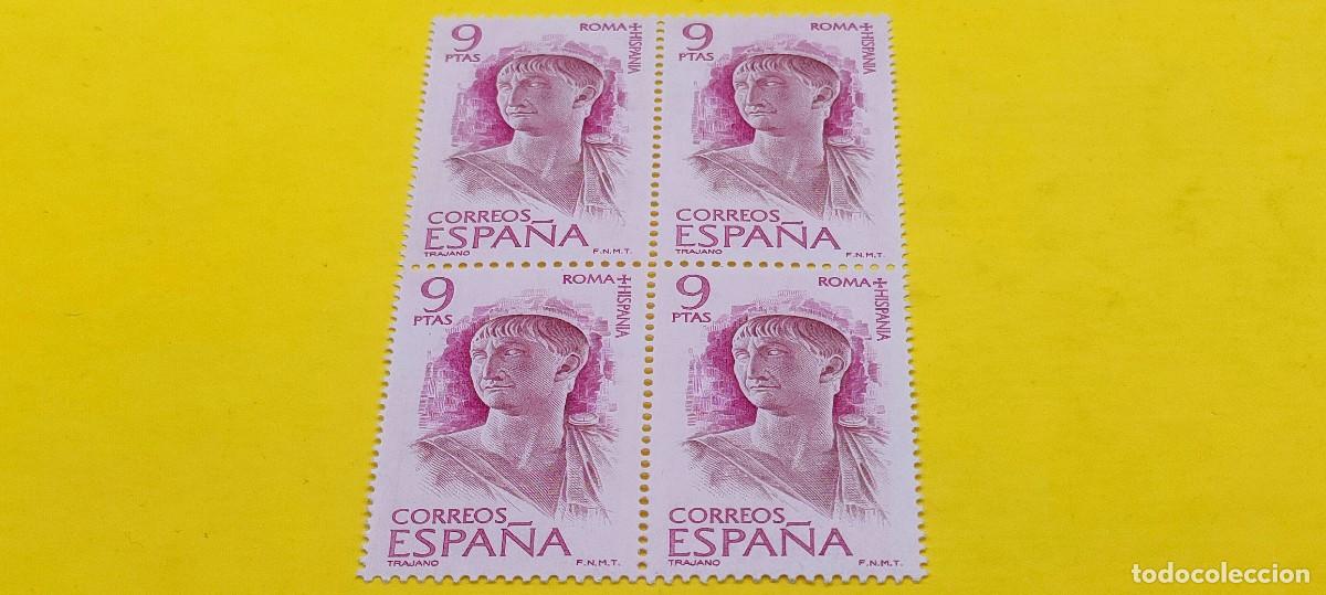 Sellos: Espa&ntilde;a 1974. Edifil 2191. Roma-Hispania. Trajano. Nuevos. Bloque de 4