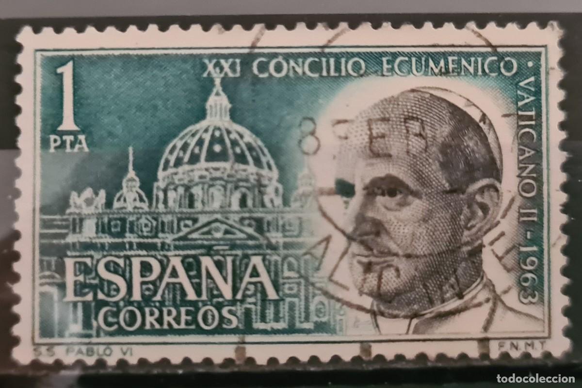 Selos: Sello usado de Espa&ntilde;a 1963: II Sesi&oacute;n del Concilio ecum&eacute;nico del Vaticano