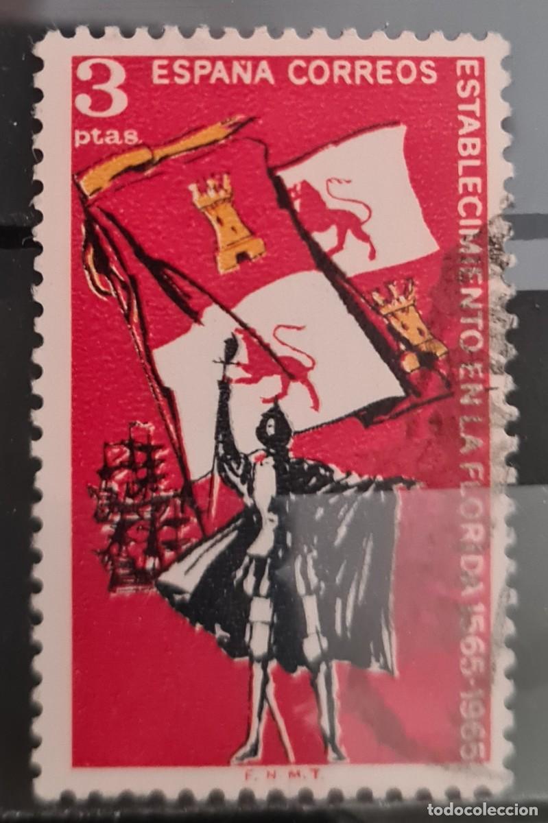 Sellos: Sello usado de Espa&ntilde;a 1965: IV Centenario de San Agust&iacute;n en Florida