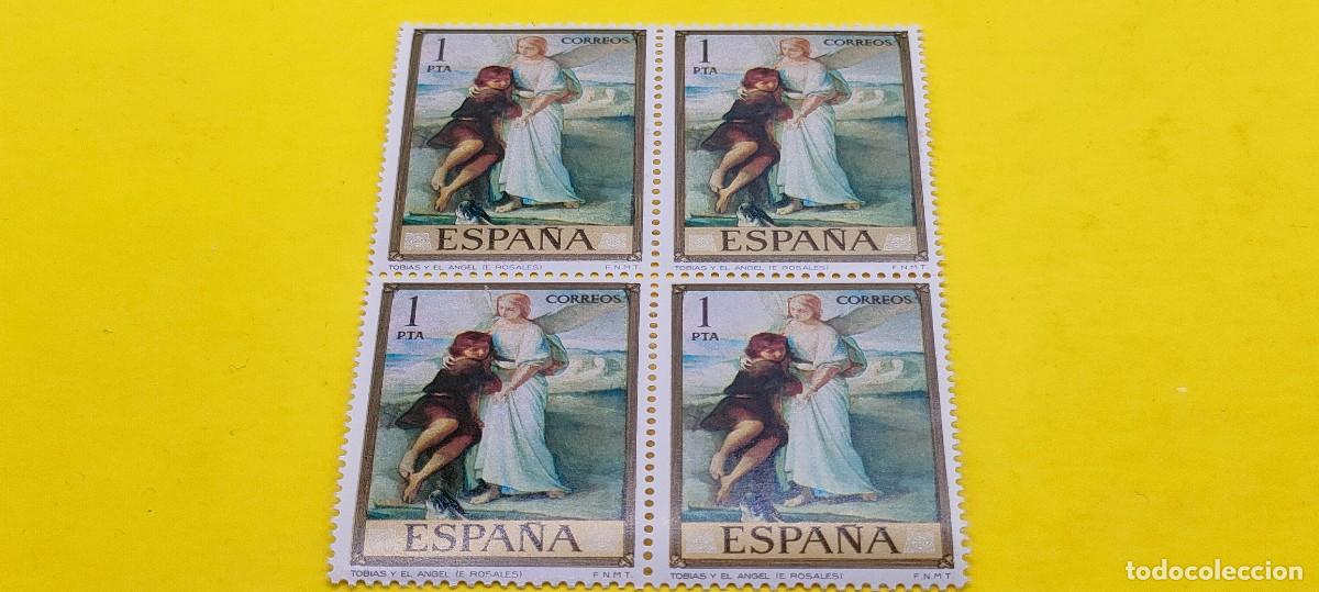 Sellos: Espa&ntilde;a 1974. Edifil 2203. Eduardo Rosales. Tob&iacute;as y el &Aacute;ngel. Nuevos. Bloque de 4