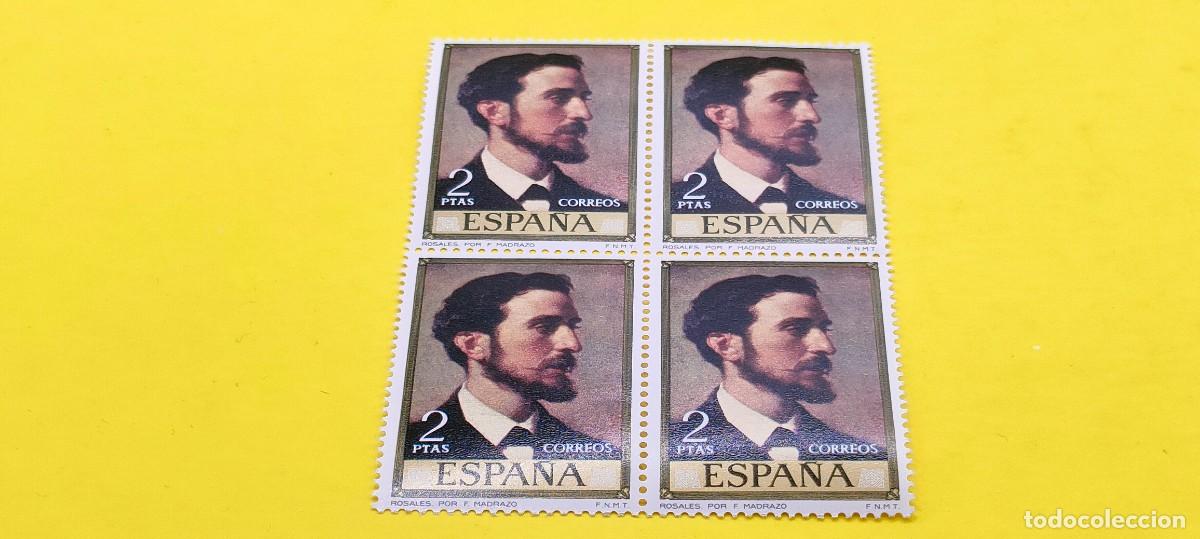 Sellos: Espa&ntilde;a 1974. Edifil 2204. Eduardo Rosales. Rosales, por Federico Madrazo. Nuevos. Bloque de 4