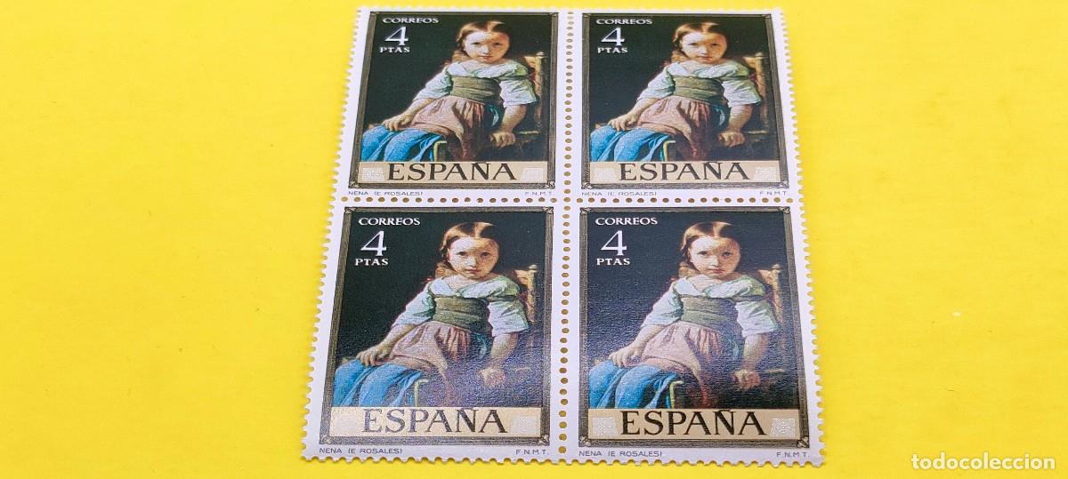 Sellos: Espa&ntilde;a 1974. Edifil 2206. Eduardo Rosales. Nena. Nuevos. Bloque de 4