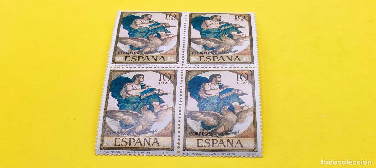 Sellos: Espa&ntilde;a 1974. Edifil 2209. Eduardo Rosales. El Evangelista San Juan. Nuevos. Bloque de 4
