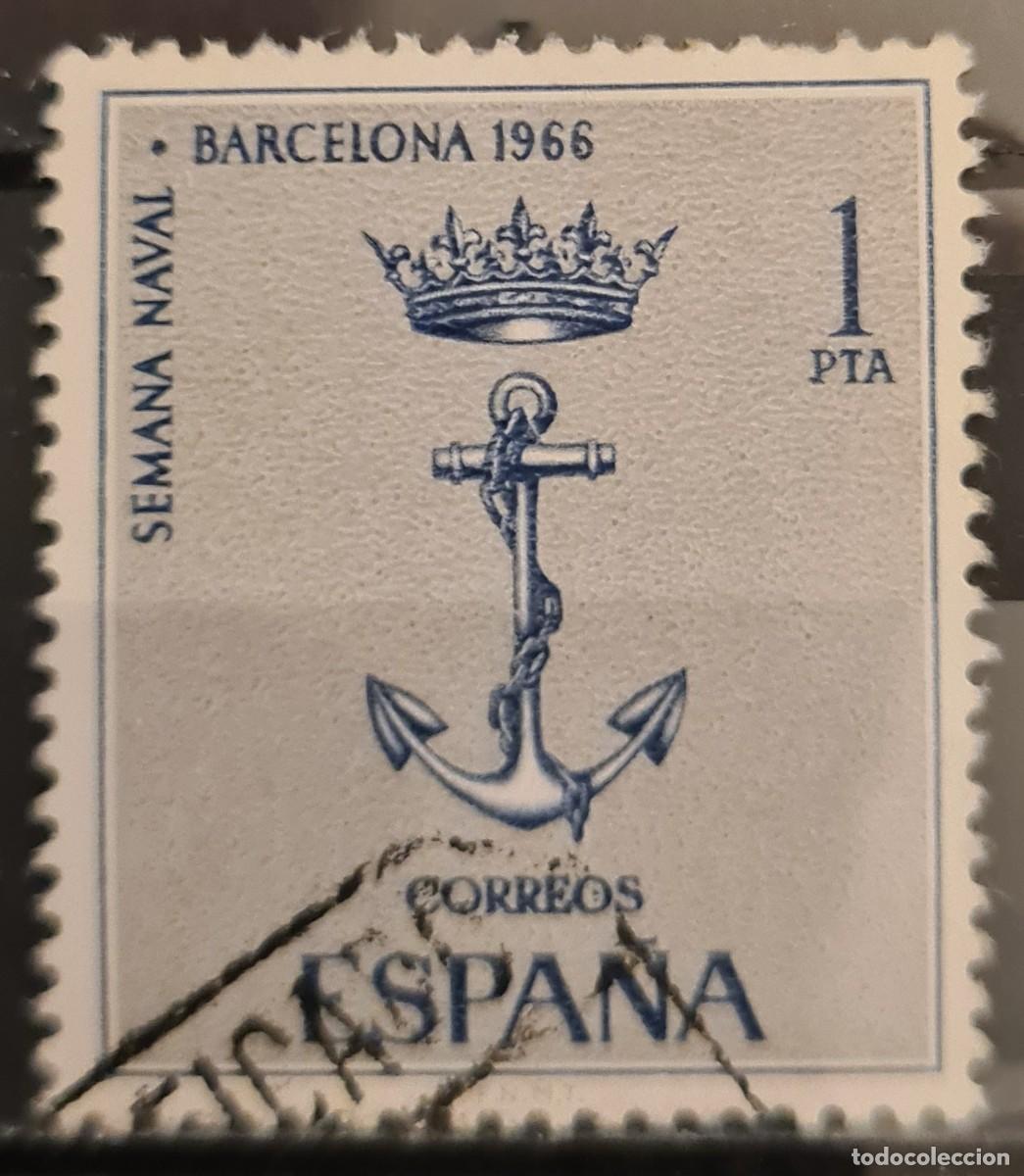 Sellos: Sello usado de Espa&ntilde;a 1966: Semana Naval de Barcelona