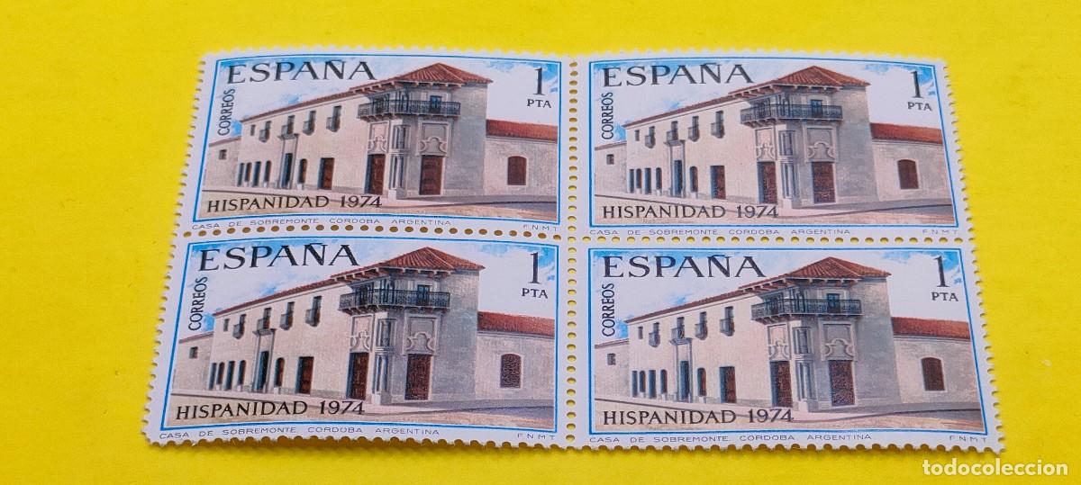 Sellos: Espa&ntilde;a 1974. Edifil 2213. Hispanidad. Casa Virrey Sobremonte, C&oacute;rdoba Argentina. Nuevos. Bloque de 4