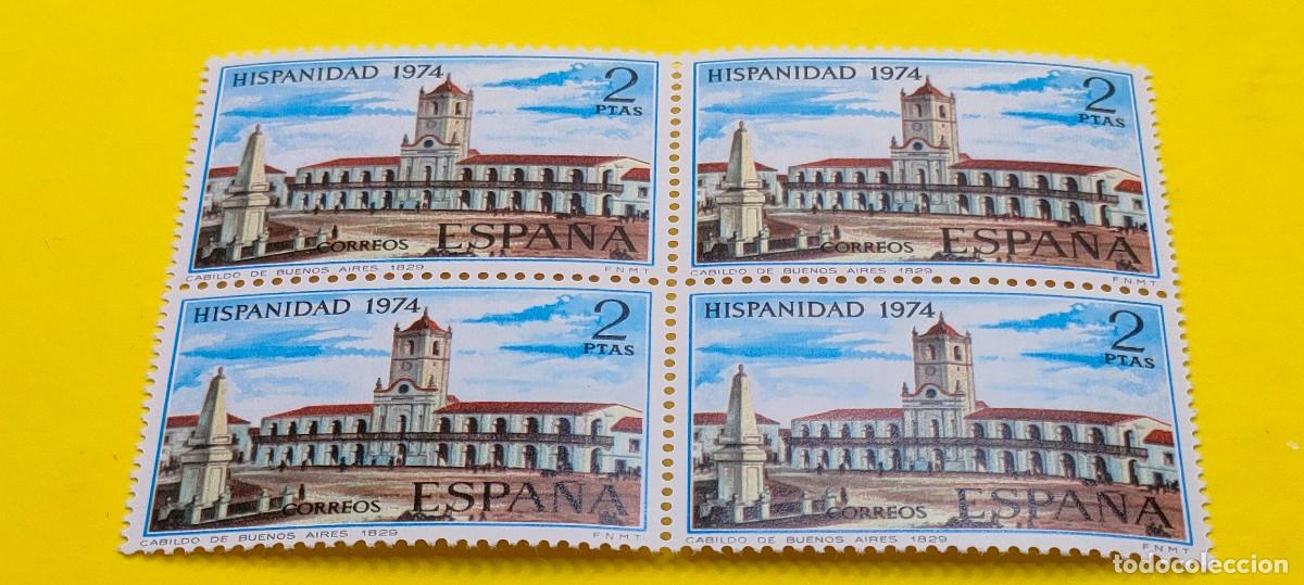Sellos: Espa&ntilde;a 1974. Edifil 2214. Hispanidad. Cabildo de Buenos Aires, 1829. Nuevos. Bloque de 4