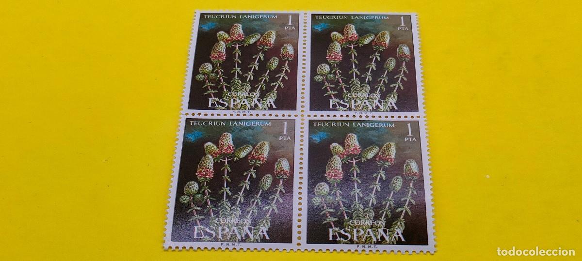 Sellos: Espa&ntilde;a 1974. Edifil 2220. Flora. Teucrium Lanigerum. Nuevos. Bloque de 4