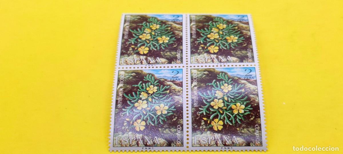 Sellos: Espa&ntilde;a 1974. Edifil 2221. Flora. Hypericum ericoides. Nuevos. Bloque de 4