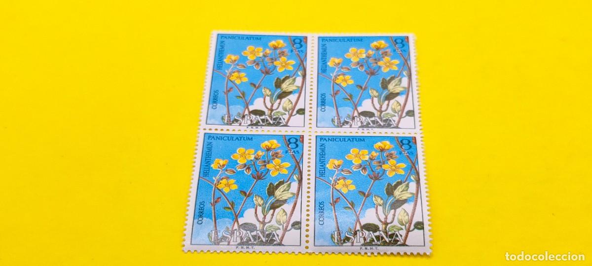 Sellos: Espa&ntilde;a 1974. Edifil 2224. Flora. Helianthemun paniculatum. Nuevos. Bloque de 4