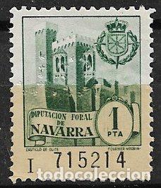Sellos: Fiscales. Diputaci&oacute;n Foral de Navarra, 1959, Alemany n&ordm; 259 * * perforado JC