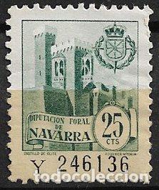 Sellos: Fiscales. Diputaci&oacute;n Foral de Navarra, 1956, Alemany n&ordm; 236 (*)