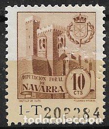 Sellos: Fiscales. Diputaci&oacute;n Foral de Navarra, 1956, Alemany n&ordm; 248 * * perforaci&oacute;n JC
